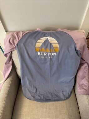 Burton Raglan Tee in Dusty Blue and Lavender